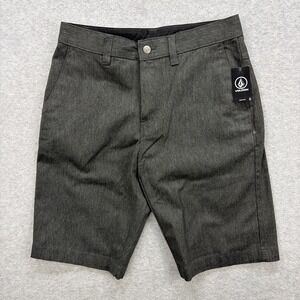 Volcom Shorts Mens 30 Dark Grey Khaki Chino VMonty Stretch 22 Skate Everyday NEW